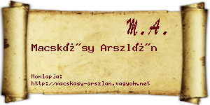 Macskásy Arszlán névjegykártya